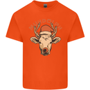 Muhdolf Funny Rudolf Christmas Cow Mens Cotton T-Shirt Tee Top Orange