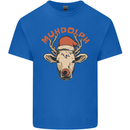 Muhdolf Funny Rudolf Christmas Cow Mens Cotton T-Shirt Tee Top Royal Blue