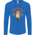 Muhdolf Funny Rudolf Christmas Cow Mens Long Sleeve T-Shirt Royal Blue