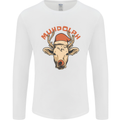 Muhdolf Funny Rudolf Christmas Cow Mens Long Sleeve T-Shirt White