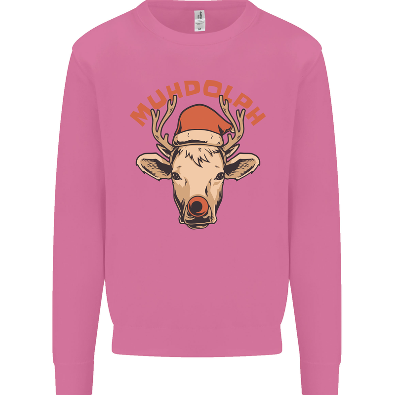 Muhdolf Funny Rudolf Christmas Cow Mens Sweatshirt Jumper Azalea