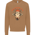 Muhdolf Funny Rudolf Christmas Cow Mens Sweatshirt Jumper Caramel Latte