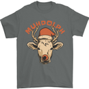 Muhdolf Funny Rudolf Christmas Cow Mens T-Shirt 100% Cotton Charcoal