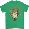 Muhdolf Funny Rudolf Christmas Cow Mens T-Shirt 100% Cotton Irish Green