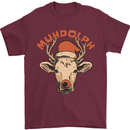 Muhdolf Funny Rudolf Christmas Cow Mens T-Shirt 100% Cotton Maroon