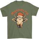 Muhdolf Funny Rudolf Christmas Cow Mens T-Shirt 100% Cotton Military Green