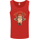 Muhdolf Funny Rudolf Christmas Cow Mens Vest Tank Top Red