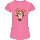 Muhdolf Funny Rudolf Christmas Cow Womens Petite Cut T-Shirt Azalea