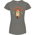 Muhdolf Funny Rudolf Christmas Cow Womens Petite Cut T-Shirt Charcoal