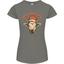 Muhdolf Funny Rudolf Christmas Cow Womens Petite Cut T-Shirt Charcoal