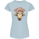 Muhdolf Funny Rudolf Christmas Cow Womens Petite Cut T-Shirt Light Blue