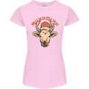 Muhdolf Funny Rudolf Christmas Cow Womens Petite Cut T-Shirt Light Pink