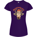 Muhdolf Funny Rudolf Christmas Cow Womens Petite Cut T-Shirt Purple