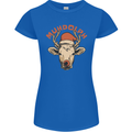 Muhdolf Funny Rudolf Christmas Cow Womens Petite Cut T-Shirt Royal Blue