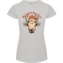 Muhdolf Funny Rudolf Christmas Cow Womens Petite Cut T-Shirt Sports Grey