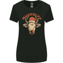 Muhdolf Funny Rudolf Christmas Cow Womens Wider Cut T-Shirt Black