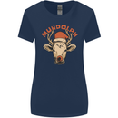 Muhdolf Funny Rudolf Christmas Cow Womens Wider Cut T-Shirt Navy Blue