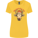 Muhdolf Funny Rudolf Christmas Cow Womens Wider Cut T-Shirt Yellow