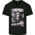 Multiverse 3rd Dimension SCI-FI Universe Mens V-Neck Cotton T-Shirt Black