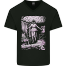 Multiverse 3rd Dimension SCI-FI Universe Mens V-Neck Cotton T-Shirt Black