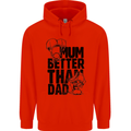 Mum Better Than Dad Mother's Father's Day Childrens Kids Hoodie Bright Red