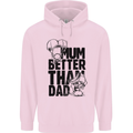 Mum Better Than Dad Mother's Father's Day Childrens Kids Hoodie Light Pink