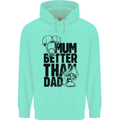 Mum Better Than Dad Mother's Father's Day Childrens Kids Hoodie Peppermint