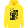 Mum Better Than Dad Mother's Father's Day Childrens Kids Hoodie Yellow