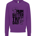 Mum Better Than Dad Mother's Father's Day Kids Sweatshirt Jumper Purple