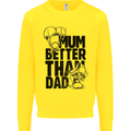 Mum Better Than Dad Mother's Father's Day Kids Sweatshirt Jumper Yellow