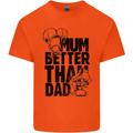 Mum Better Than Dad Mother's Father's Day Mens Cotton T-Shirt Tee Top Orange