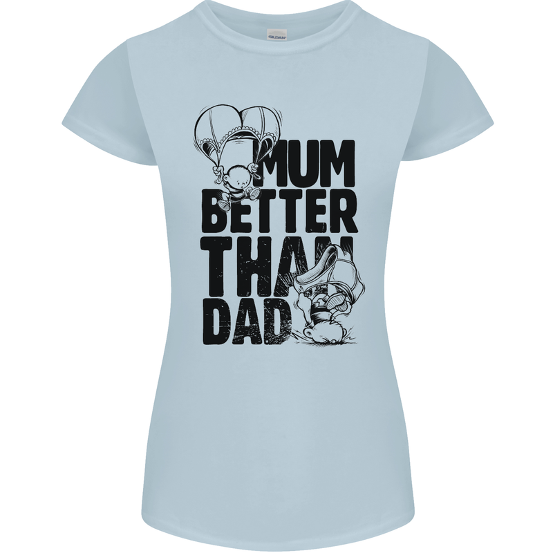 Mum Better Than Dad Mother's Father's Day Womens Petite Cut T-Shirt Light Blue