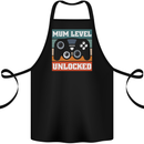 Mum Level Unlocked New Mommy Baby Born Cotton Apron 100% Organic Black