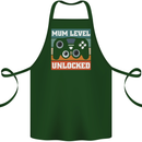 Mum Level Unlocked New Mommy Baby Born Cotton Apron 100% Organic Forest Green
