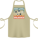 Mum Level Unlocked New Mommy Baby Born Cotton Apron 100% Organic Khaki