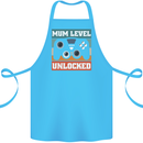 Mum Level Unlocked New Mommy Baby Born Cotton Apron 100% Organic Turquoise