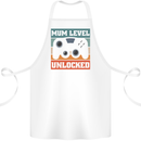 Mum Level Unlocked New Mommy Baby Born Cotton Apron 100% Organic White