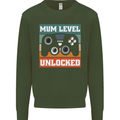 Mum Level Unlocked New Mommy Baby Born Kids Sweatshirt Jumper Forest Green
