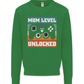 Mum Level Unlocked New Mommy Baby Born Kids Sweatshirt Jumper Irish Green