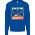 Mum Level Unlocked New Mommy Baby Born Kids Sweatshirt Jumper Royal Blue