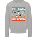 Mum Level Unlocked New Mommy Baby Born Kids Sweatshirt Jumper Sports Grey