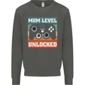 Mum Level Unlocked New Mommy Baby Born Kids Sweatshirt Jumper Storm Grey