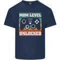 Mum Level Unlocked New Mommy Baby Born Kids T-Shirt Childrens Navy Blue