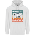 Mum Level Unlocked New Mommy Baby Born Mens 80% Cotton Hoodie White