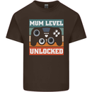 Mum Level Unlocked New Mommy Baby Born Mens Cotton T-Shirt Tee Top Dark Chocolate