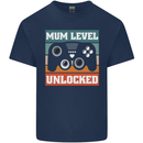 Mum Level Unlocked New Mommy Baby Born Mens Cotton T-Shirt Tee Top Navy Blue