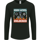 Mum Level Unlocked New Mommy Baby Born Mens Long Sleeve T-Shirt Black