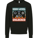 Mum Level Unlocked New Mommy Baby Born Mens Sweatshirt Jumper Black