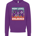 Mum Level Unlocked New Mommy Baby Born Mens Sweatshirt Jumper Purple