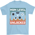 Mum Level Unlocked New Mommy Baby Born Mens T-Shirt 100% Cotton Light Blue